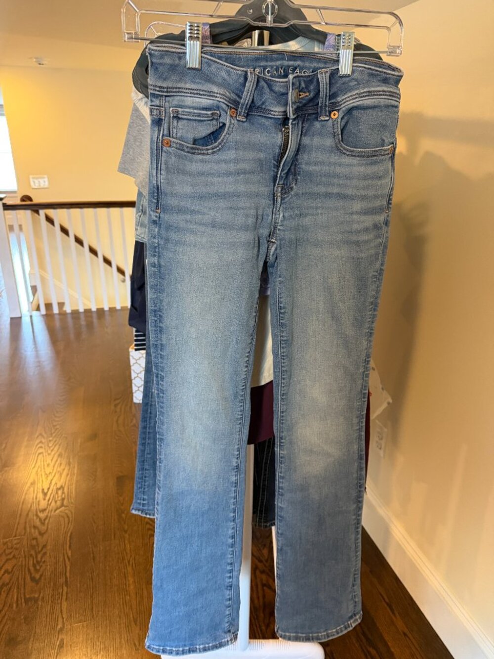 American Eagle Low Rise Flare Jeans | Light Blue Wash | Y2K Denim | Soft Stretch